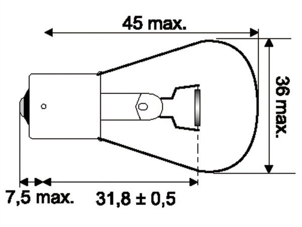 Jahn Glühlampe BA15s 24V 45W