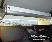 Schlafdach-Hängeschrank mit Lattenrostbett für VW T6/5 in Hochglanz-Weiss HPL-Schichtstoff