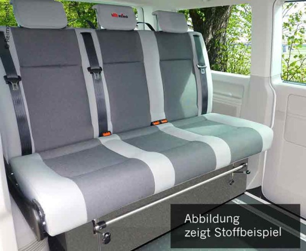 V3000 Schlafbank für VW T5/T6, 3-sitzig, Kunstleder, Austin Weekender