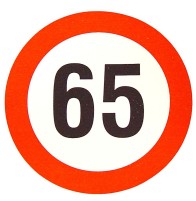 Geschwindigkeits-Begrenzungs-Schild 65 km/h