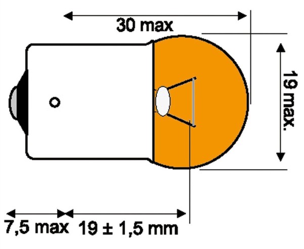 Philips Glühlampe 12V 10W Gelb **BAU15s**