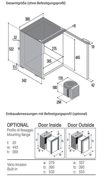 Vitifrigo C42L Kompressor-Kühlschrank - Grau, 42 Liter für VW T6/T5 Fahrzeuge