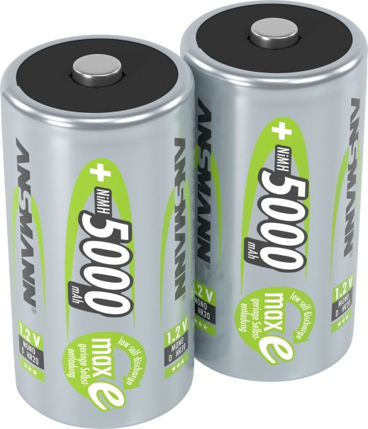 Ansmann Mono D 5.000 mAh NiMH Akkubatterie Wiederaufladbar (2er Pack)