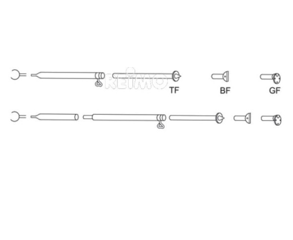 Perche de tempête en acier 1,25-2,05m, 2 pièces, Ø22x1,0mm/ Ø19x1,0mm, base pivotante