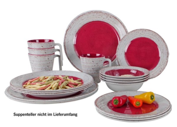 Geschirr-Set CASA TERRACOTTA aus Melamin, 16-teilig