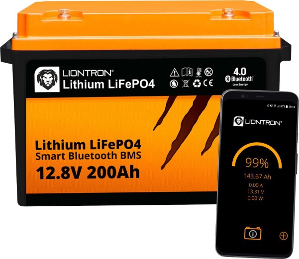 Liontron LiFePO4 LX Arctic Smart Bluetooth BMS Lithium-Batterie 12,8 V / 200 Ah