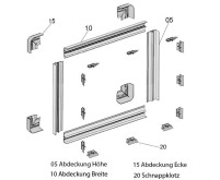 Eckabdeckungen für S4.6, 4 Stück, RAL1013 perlweiss