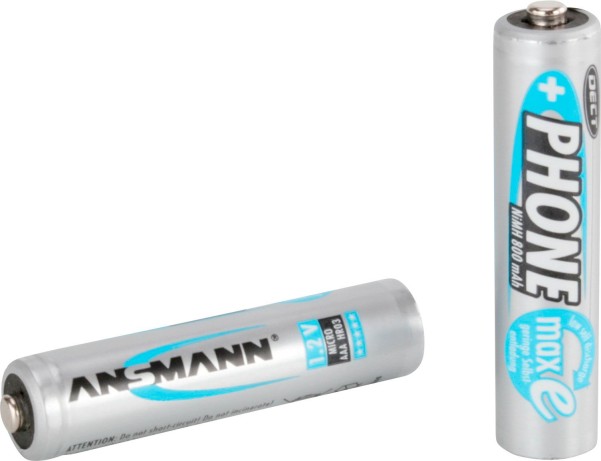 Ansmann Phone Micro AAA 1,2 V / 800 mAh Akkubatterie Wiederaufladbar (2er Pack)‌