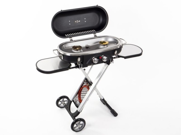 Camp4 Trolley Grill mit Piezo-Zündung und 2-Kochplatten