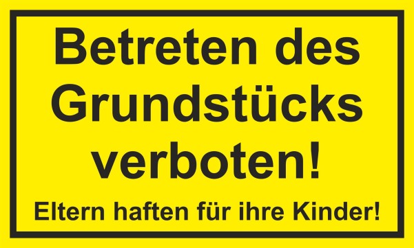 Schütz Betreten des Grundstücks verboten Straßenschild 250 x 150 x 0,7 mm