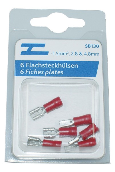 Flachsteckhülsen isoliert 2.8+4.8mm