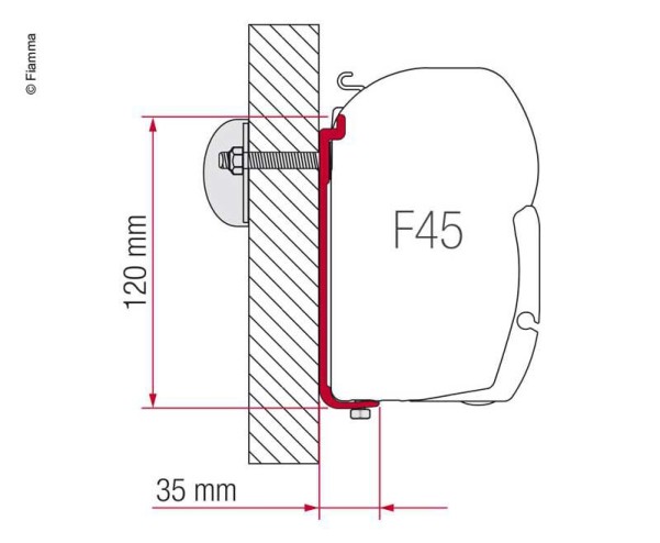 FIAMMA Markisen-Wandadapter F45 AS110 190-230cm