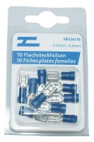 Flachsteckhülsen isoliert 6.3mm blau