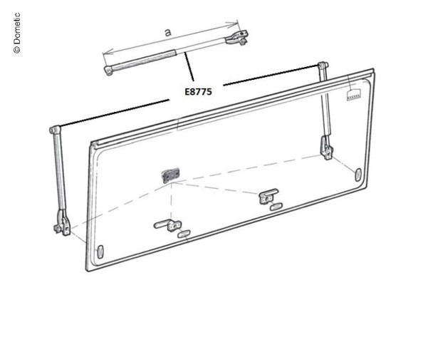 Klick-Klack Aussteller für Fenstergrösse 700x520 mit Knopf