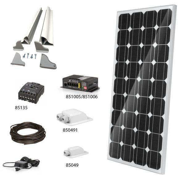 Solarset 1x100W Slim inkl.Laderegler,Dachdurchführ