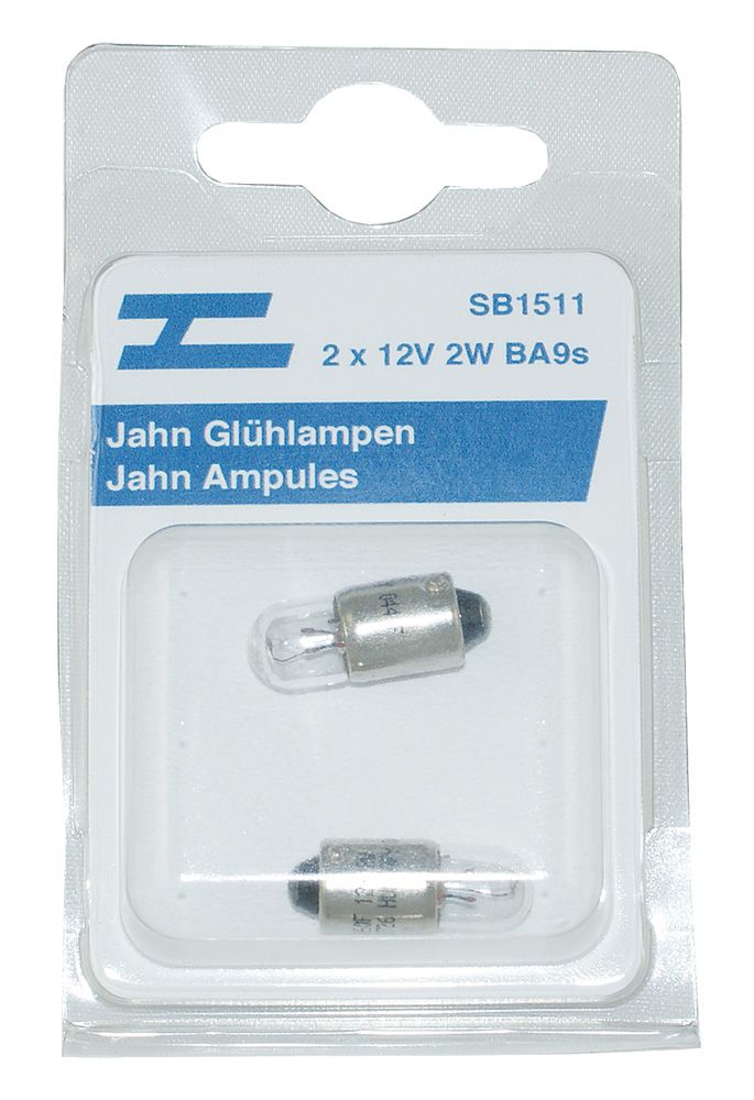 2 Jahn Glühlampe Ba9s 12V/2W,  AG