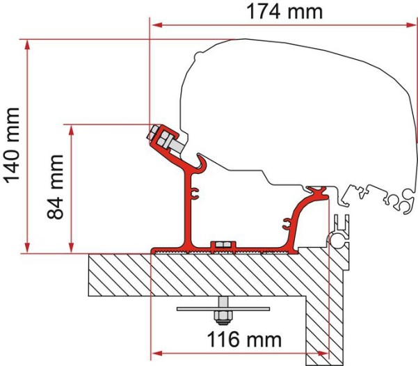 Adapter für Fiamma Markisen an Adria Caravan 500 ab Baujahr 2015