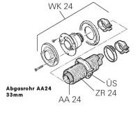 Tuyau d'échappement E2400 AA24 33mm