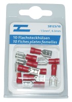 Flachsteckhülsen isoliert 6.3mm rot