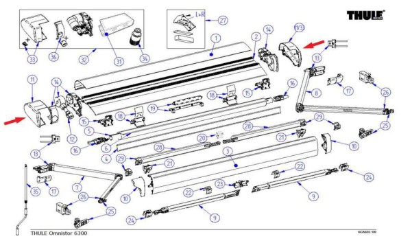 Thule Endkappen-Satz passend zu Omnistor 6300