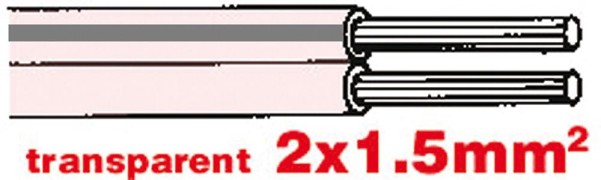 Hi-Fi Kabel 2x1.5mm transp. hochflex.