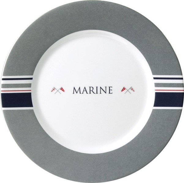 Brunner Marine Dessertteller 21 cm grau/weiss