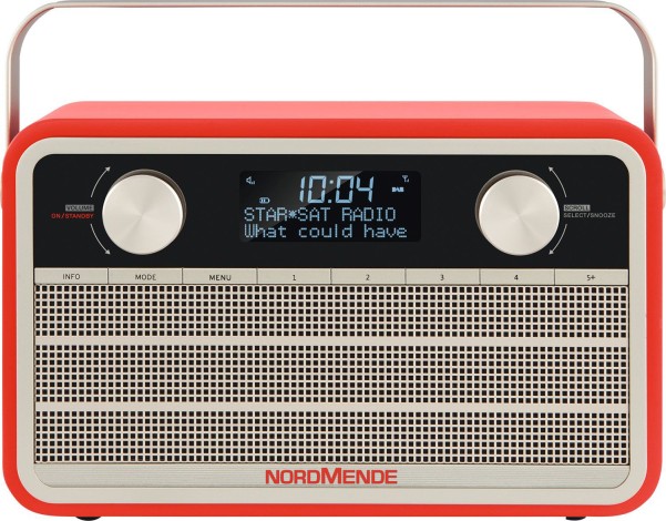 TechniSat Nordmende DAB+ Transita 120 Digitalradio im Retrolook mit 24-Stunden-Akku Rot