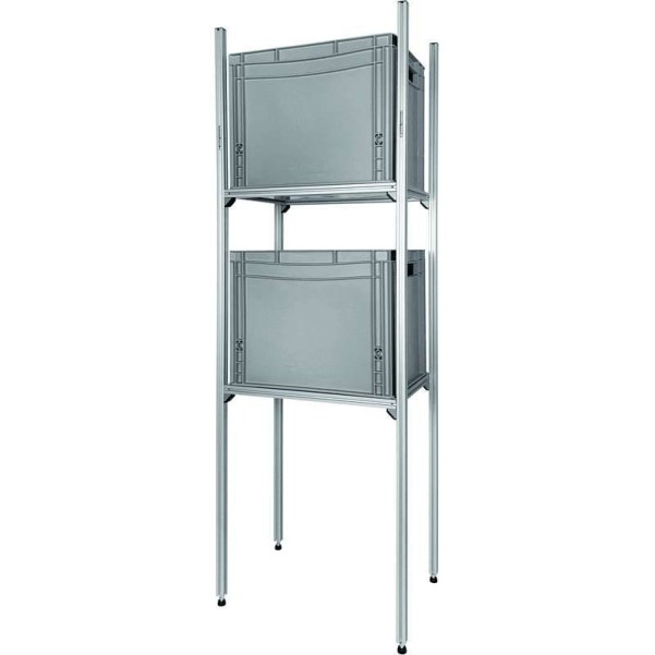 SYS-RACK Aluminium Regal-System 43-L-RR-1 Längs für Heckgarage 45 x 31 x 130 cm