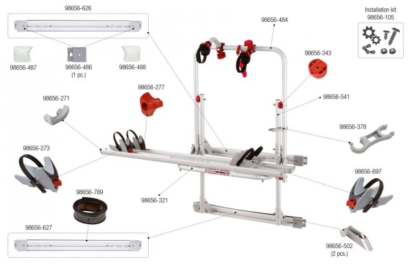 Fiamma Montagesatz für Carry Bike 200 DJ Fiamma Artikelnummer 98656-105