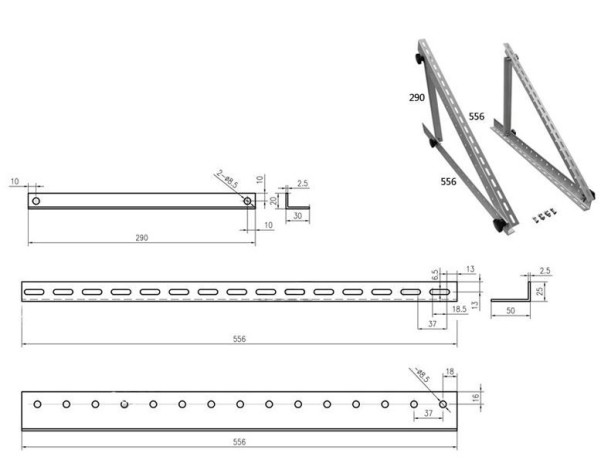 Solar-Montage-System 22-Zoll