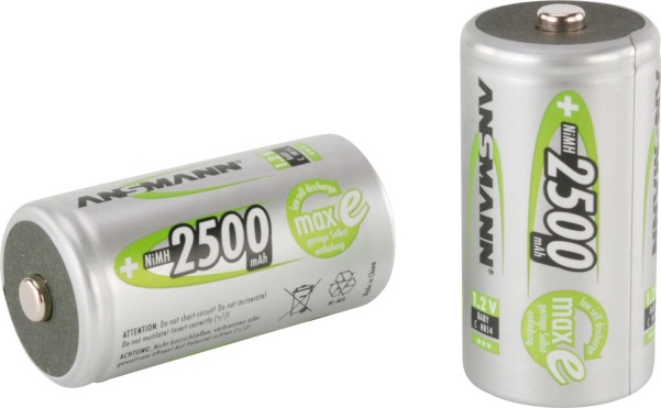 Ansmann Baby C 2.500 mAh NiMH Akkubatterie Wiederaufladbar (2er Pack)