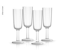 Verres à champagne en plastique blanc 180ml, 4 pièces (Polycarbo nat)