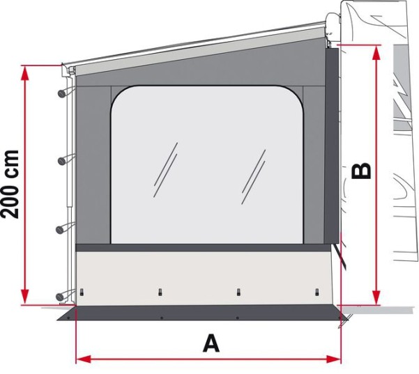 Seitenwand mit Fenster - Side W Pro F80L XXL - Sei