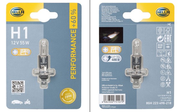 Hella P14,5s H1 Performance +60 Glühlampe Haupt- /