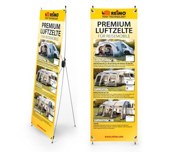 X-Banner Zelt für Reisemobile - 600x1800mm - Deutsch