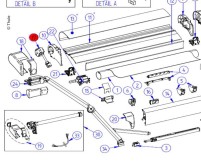 Thule Kurbelwerk für Markise Omnistor 9200 - Thule Ersatzteilnummer 1500602698