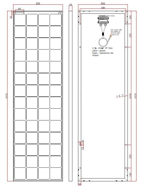 Solarpanel starr 210Watt High Performance