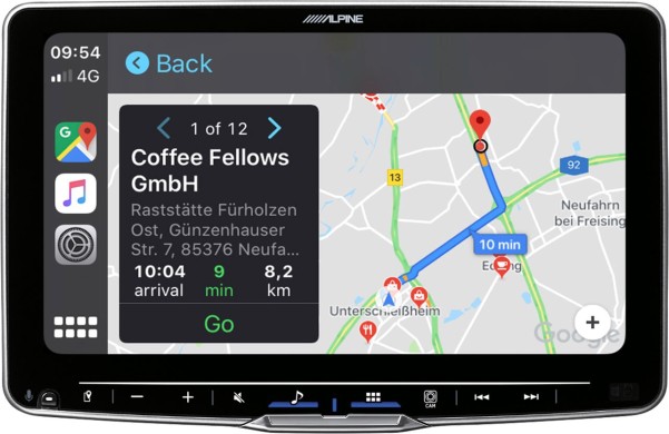 Alpine 9inch Display mit 1-DIN Body; Apple CarPlay Wireless und Android Auto