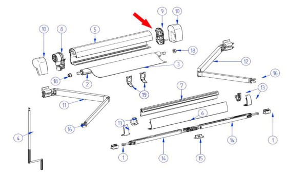 Thule Stützfuß Befestigung Front passend zu Omnistor 5002 / 5003 / 6200 / 9200