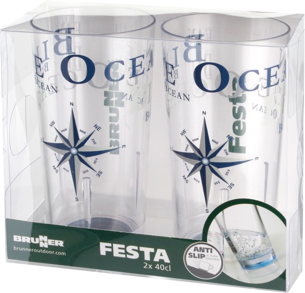 Brunner Set Festa Blue Ocean Saftglas 40 cl