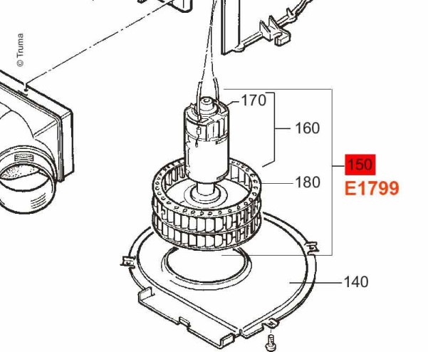 12V Gleichstrom-Motor mit Gebläserad