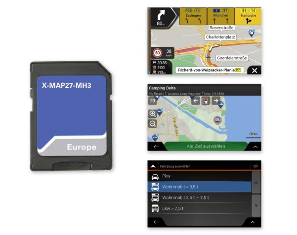 Xzent X-MAP27-MH3 Navipaket für Infotainmentsystem X-427 und X-F270