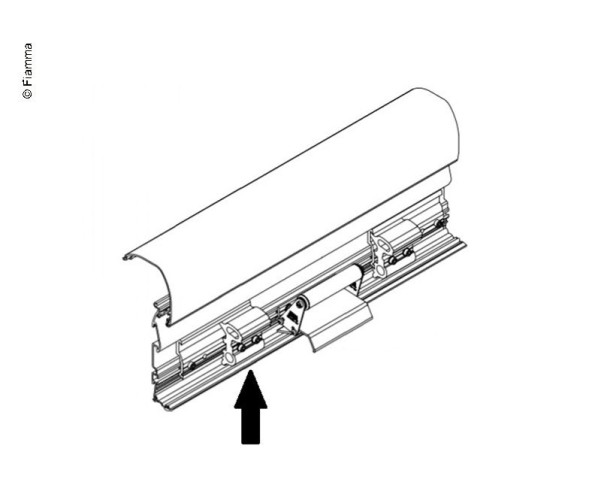 Fiamma innere Halterung links für Markise ZIP F45Ti L 400-450 - Fiamma Ersatzteilnummer 98655-440