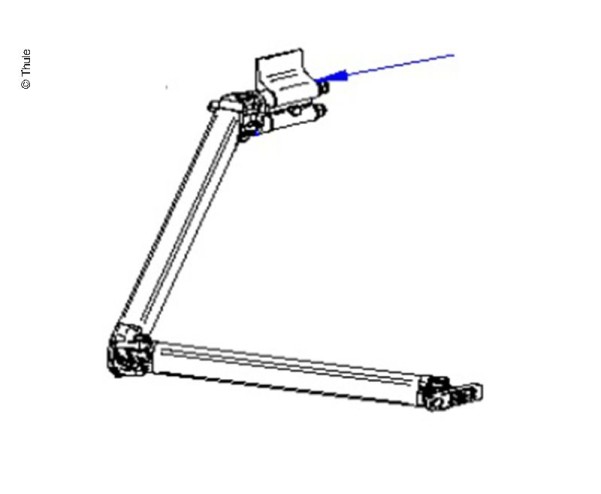 Thule Gelenkarm rechts für Markise 4200 / Tristor 2 / Omnistor 4900 3,0 / 3,5 Meter - Farbe Eloxiert