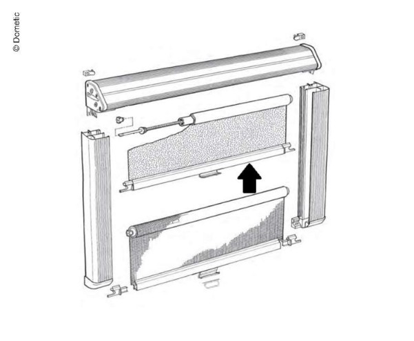 Verdunkelungsrollo 560x590mm weiss für Rastrollo 2