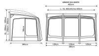 Reisemobilvorzelt ECLIPSE 380L - Anbauhöhe 250-265