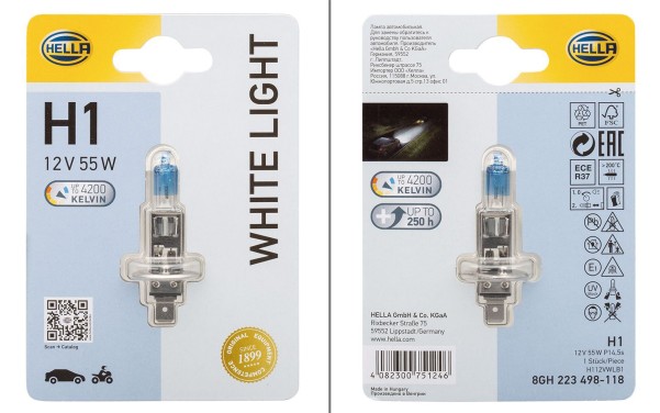 Hella P14,5s White Light H1 Glühlampe Haupt- / Fer