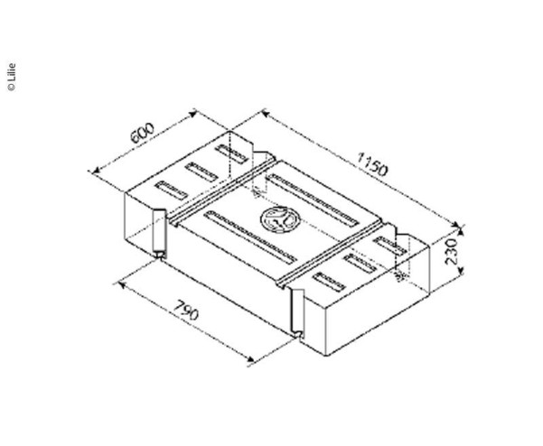 Lilie Universaltank natur 146 Liter, Höhe 230mm x Breite 1150mm x Länge 600mm