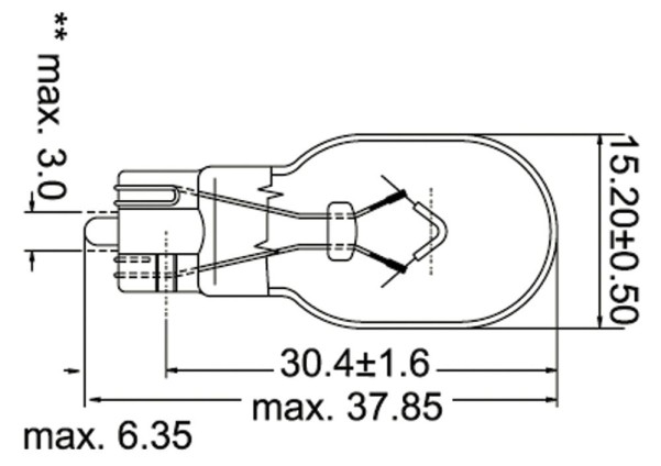 Philips Glassockellampe 12V 16W W2.1x9.5d