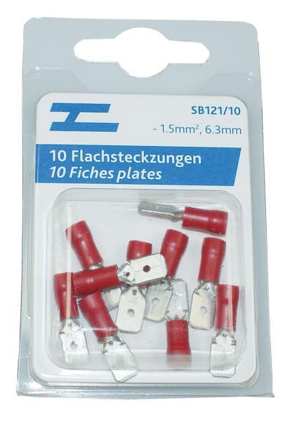 Flachsteckzungen isoliert 6.3mm rot